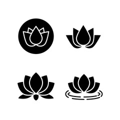 Lotus icon vector illustration logo template for many purpose. Isolated on white background.