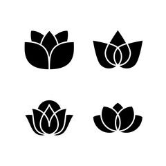Lotus icon vector illustration logo template for many purpose. Isolated on white background.