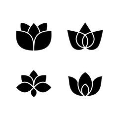 Fototapeta na wymiar Lotus icon vector illustration logo template for many purpose. Isolated on white background.