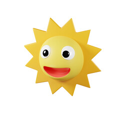 3D Cartoon Sun Face.
