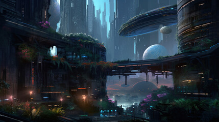 Obraz premium city at night.Generative Ai