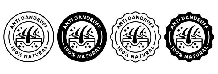 100% natural, anti dandruff logo icon for shampoo or hair oil design.