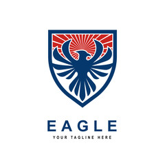 Eagle logo concept simple design. The logo represents the upper body of an eagle raising two wings to show its grace, dignity, degree and charm