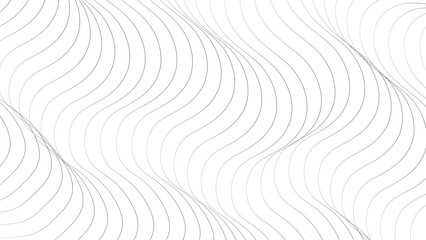 Abstract black wave thin curved lines pattern on white background and texture.  Modern stylish. Design linear texture for print, vector illustration. Abstract seamless pattern with lines background.