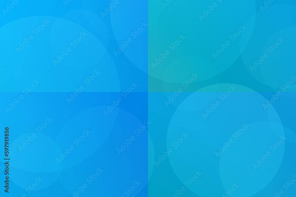 Wall mural abstract geometric blue background circle bubble gradient square rectangle separated four sections d