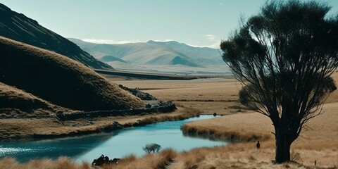 black sea landscape, Created by AI generation, AI generative, Created with generative AI tools