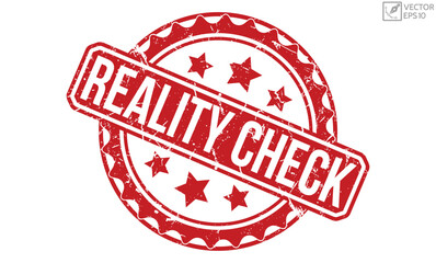 Reality Check grunge rubber stamp on white background. Reality Check Rubber Stamp.