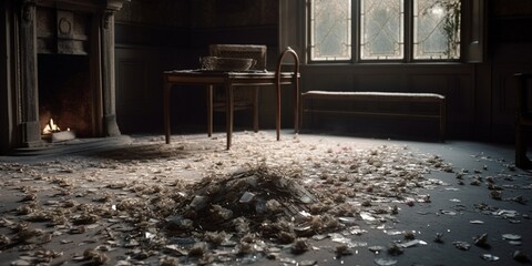 old abandoned house, Created by AI generation, AI generative, Created with generative AI tools