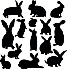 Rabbit Silhouette Set