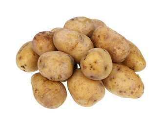 A bunch of potatoes boiled in their skins isolated