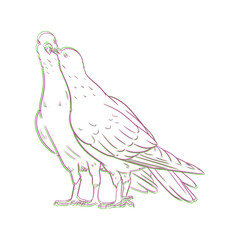 The dove pair symbolizes love and affection