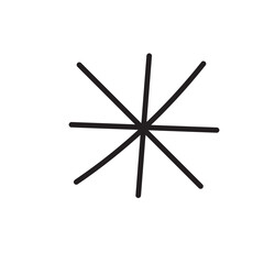 Hand drawn element, black on white background, arrow. star, love, rainbow, leaves, cloud, circle, spring, crowns for poster, banner and social media
