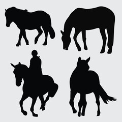 Horse Silhouette group set , horse silhouette, animal silhouette 