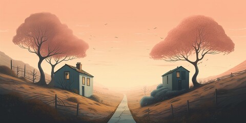 An intriguing illustration that merges two distinct worlds, Created by AI generation, AI generative, Created with generative AI tools