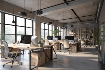Fototapeta na wymiar modern office interior, , generative ai