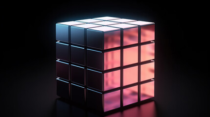 Colorful frosted glass cubes,created with Generative AI tecnology.