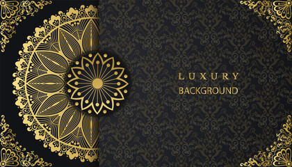 Mandala style decorative ornamental background. Beautiful floral mandala greeting card. mandala design background. Decorative golden floral ornamental frame design.