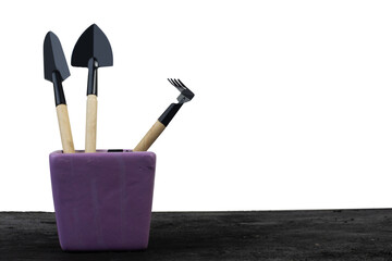 set shoveling fork on a white background,with clipping path