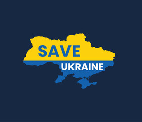 Save Ukraine and the Ukrainian Flag: Stop War Concept Vector Illustration or Ukraine Flag Vector Design 