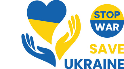 Fototapeta na wymiar Save Ukraine and the Ukrainian Flag: Stop War Concept Vector Illustration or Ukraine Flag Vector Design 