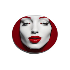 sticker of a woman with red lips, a Tee-Shirt Design, generated by AI