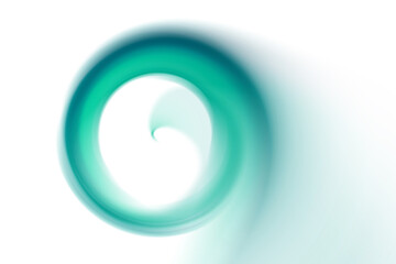Abstract blurred blue spiral shape on isolated white background with copy space. Illustration concept for graphic design, banner, web site, poster or wallpaper.