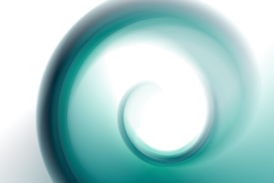 Abstract blurred blue spiral shape on isolated white background with copy space. Illustration concept for graphic design, banner, web site, poster or wallpaper.