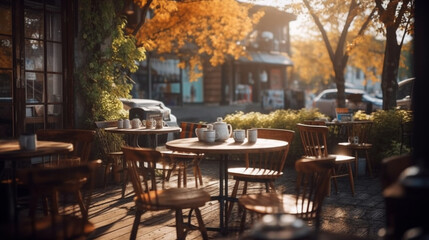 outdoor Premium cafe with Generative AI
