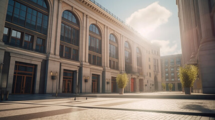 Fototapeta na wymiar outdoor Premium city halls with Generative AI