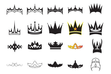  Crown icon design template vector