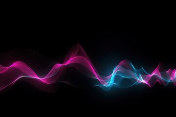 abstract futuristic background with pink blue glowing neon moving high speed wave lines and bokeh lights. Data transfer concept Fantastic wallpaper, Ai Generative