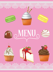 Dessert menu design. vector illustration
