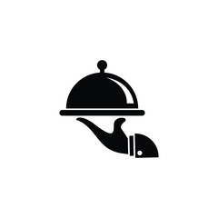 creative Food Tray on the Hand / Waiters Serving Icon