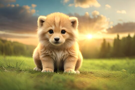 Beautiful pretty and cute animals images generative Ai 