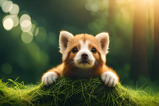 Beautiful pretty and cute animals images generative Ai 