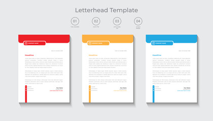 Obraz premium corporate modern letterhead design template, letterhead design in various color, flat letterhead template, business letterhead design.