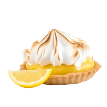 lemon meringue pie isolated on transparent background