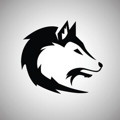 wolf face logo template design inspiration. animal simple logo template editable