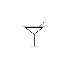 Cocktail line icon, alcohol logo vector