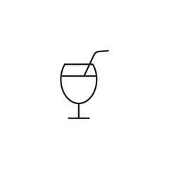 Cocktail line icon, alcohol logo vector