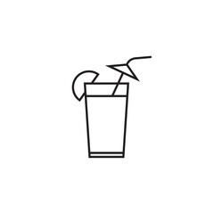 Cocktail line icon, alcohol logo vector
