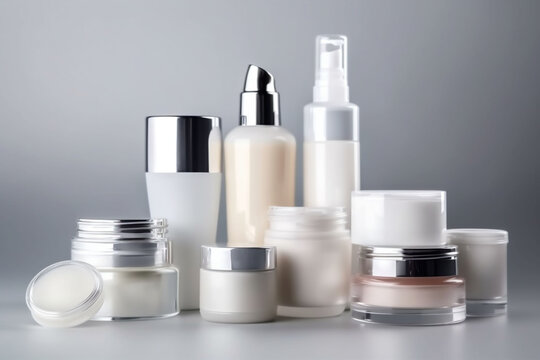 beauty cream bottle care mockup skin product jar cosmetic container. Generative AI.