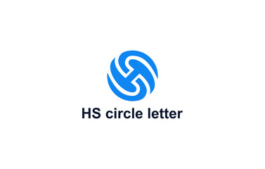 HS Circle Letters Modern Design Logo