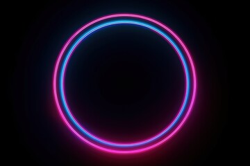 Neon Ring Pink Blue, Abstract background, Ai Generative