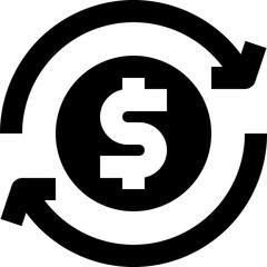 money exchange black solid icon