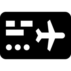 boarding pass black solid icon