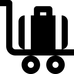 luggage trolley black solid icon