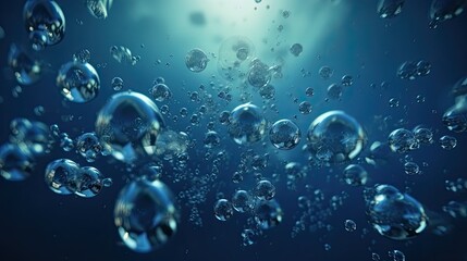 Mysterious Blue Bubbles Float Below the Water's Surface: A Magical Aquatic Adventure Awaits: Generative AI