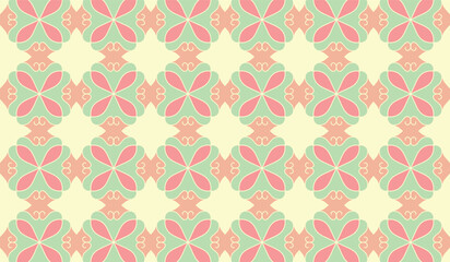 Ornate Geometric Petals Grid, Abstract Vector Seamless Pattern