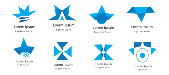 logo design set.abstract logo collection. Geometrical abstract logos design template set.